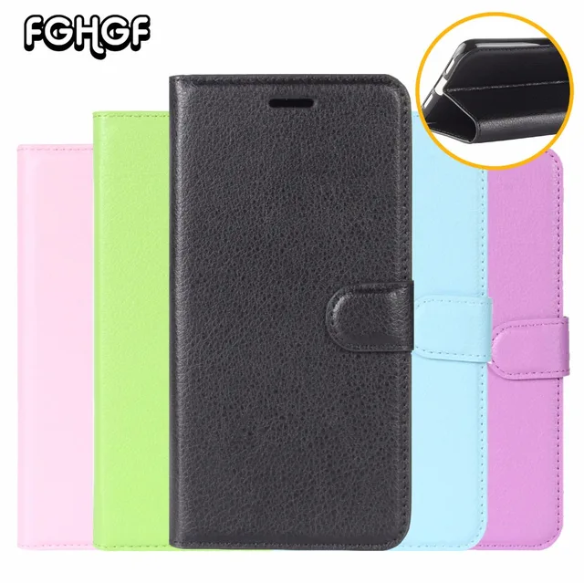 Cheap Case For lEAGOO M5 Edge T5 Z5 Case For Cubot Rainbow 2 Case For lEAGOO Kiicaa Power Litchi Stripes Leather Flip Wallet Case Capa