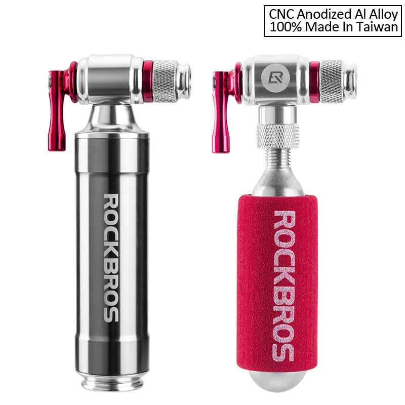 Tanie ROCKBROS mini pompka rowerowa CO2 Inflator izolowany rękaw Air Cycling Bike pompa rowerowa rowerowa pompka do piłki akcesoria rowerowe