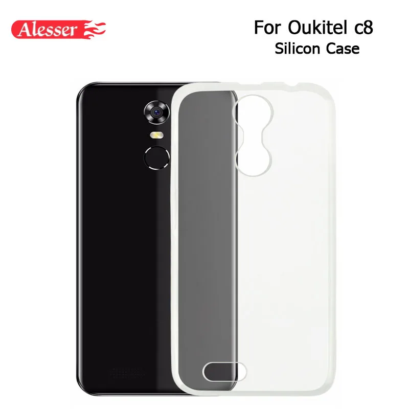 Alesser For Oukitel C8 4G Silicone Case Soft Transparent Protective Back Cover Anti-knock Shell c8 5.5 Inch | Мобильные телефоны и