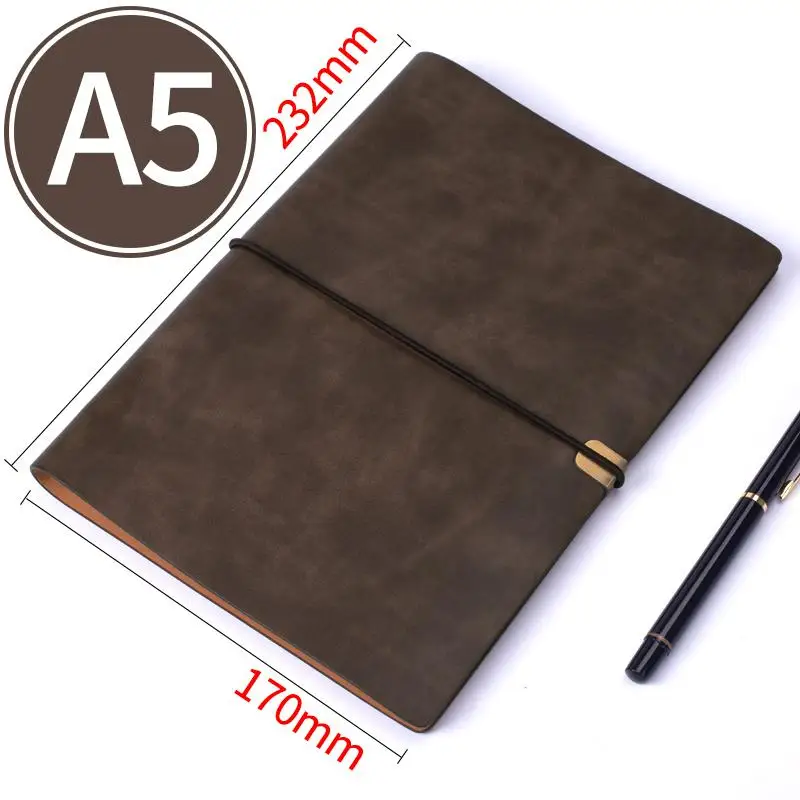 Блокнот A5 канцелярские Бизнес дневник B5 вкладыш Высококачественная мягкая искусственная кожа пользовательские логотипом Журнал Ноутбук Примечание книга - Цвет: A5
