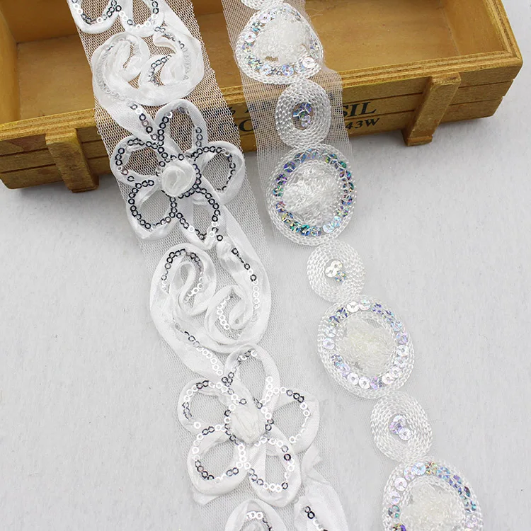 7 ярдов/партия 3D кружевная ткань одежда сделай сам украшения аксессуары блестки