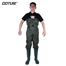 Goture, армейский зеленый цвет, водонепроницаемые сапоги, грудь, рыболовные болотные сапоги с обувью, европейский размер#43#44#45#46, костюм для ловли нахлыстом