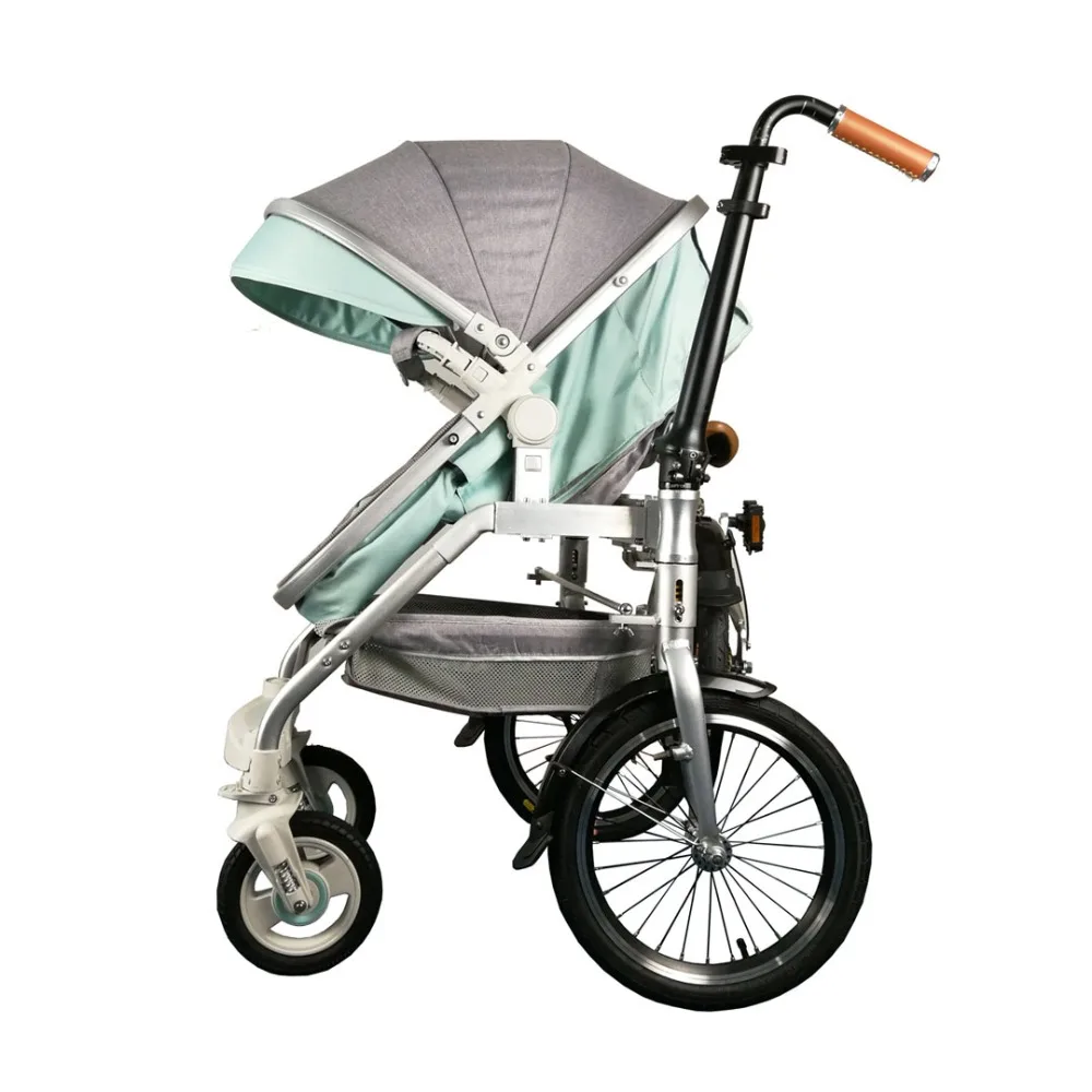 Best Recreational Parent-child Folding Bicycle Cruiser bike Pedicab  for Mother & Baby, Parent-child Bike, 2 in 1 Baby Stroller 4