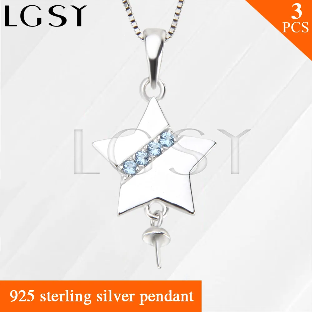 

Fashion pendant gift Star pendant accessories in 925 sterling silver for pearl pendant necklace 3pcs