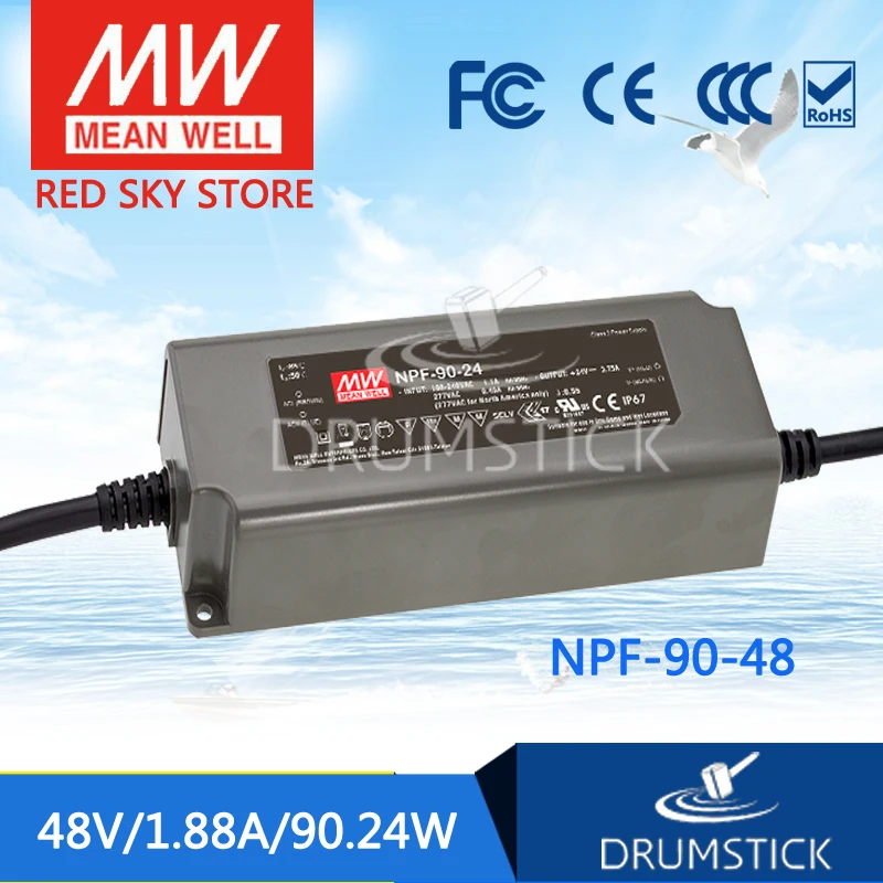

MEAN WELL NPF-90-48 48V 1.88A meanwell NPF-90 48V 90.24W Single Output LED Switching Power Supply