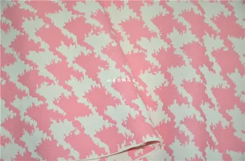 

free ship 100% viscose jacquard fabric black and pink background with houndstooth price for 1 meter