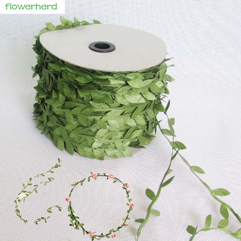 

10m/roll Artificial Green Silk Leaves Flowers Rattan DIY Garland Accessory Vine For Wedding Decoration Scrapbooking Home Decor