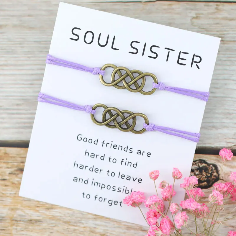 2 шт./компл. браслеты Soul Sister для друзей Infinity Matching Soulmate подходящие ювелирные