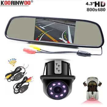 

Koorinwoo Universal Vehicle Moving Dynamic Trajectory Parking Line Reverse Backup HD Wireless Set to Connect Monitor Rear Camera