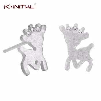 1Pair Fashion 925 Silver Animal Origami Deer Stud Earrings for Women Classic Small Deer Party Earrings Gifts Cute Accessories