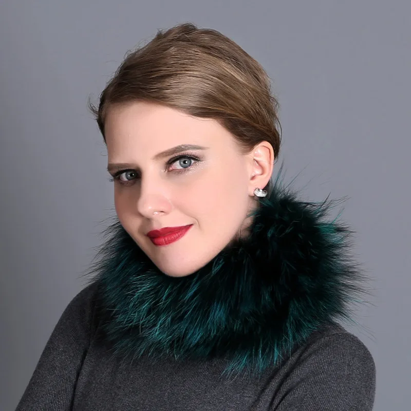 Для женщин шарфы для зимних натурального Меха чернобурки шарф теплый воротник меховой моды платок женский зимние меховые кольцо - Цвет: color10