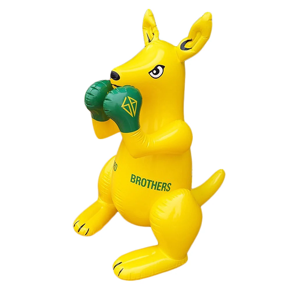 Inflatable Kangaroo Australian PVC Souvenir Supporter Blow Up Inflatable Folding Large Boxing Yellow Kangaroo for Children Gift