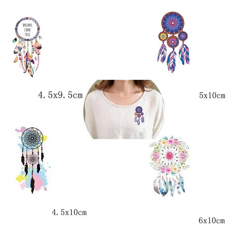 

Prajna Dreamcatcher Flower Heat Transfer Sticker Fashion Patches For Clothes Thermal Stickers For Clothing Heat Press Pyrography