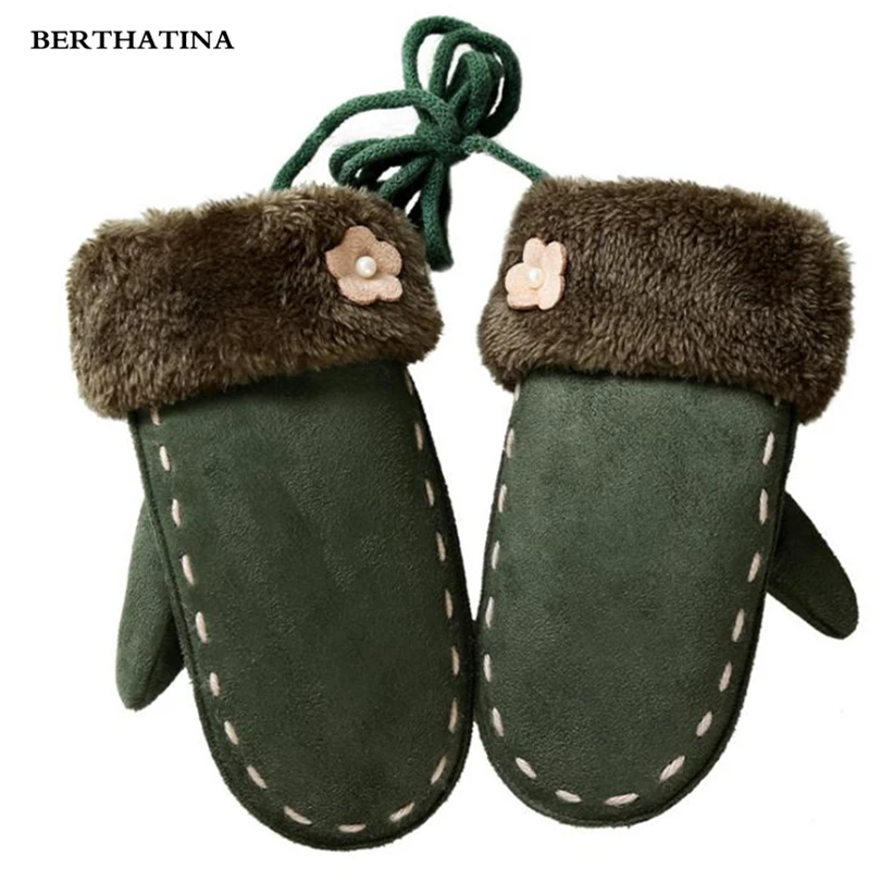 BERTHATINA 2018 новые зимние детские замшевые перчатки для девочек и мальчиков