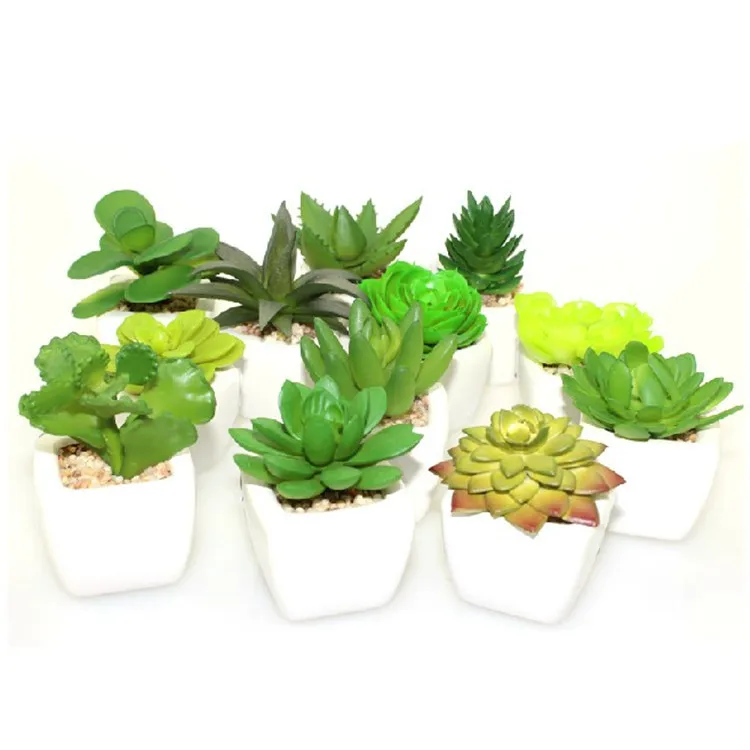 NAT 2Pcs Car Dashboard Ornament Simulating Plant Pot Fake Plant with