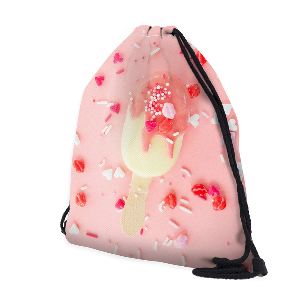 Deanfun 3D мешок с кулиской с принтом мороженое розовый милый подарок для девочек путешествия Лето 60114