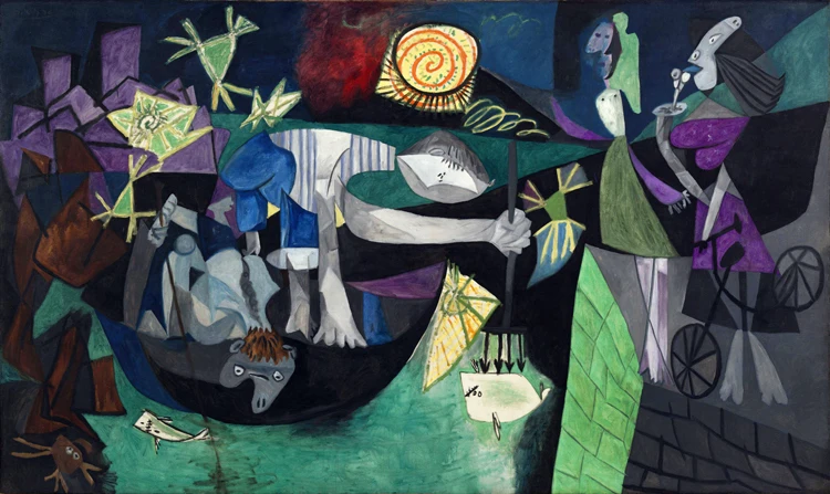 

abstract scenery canvas painting Night Fishing at Antibes masterpiece reproduction free shipping