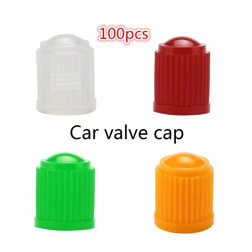 100pcs Fashion Plastic Auto Car Bike Motorcycle Truck wheel Tire Valve Stem Caps Car Electronics Accessories