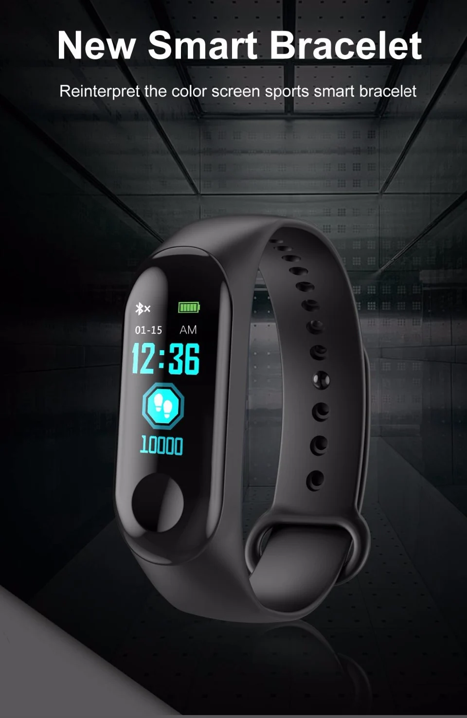 M3 Pro Smart Band Waterproof Fitness Tracker VS M3 Plus Smart Bracelet Blood Pressure Heart Rate Monitor PK Mi Band 3 (1)