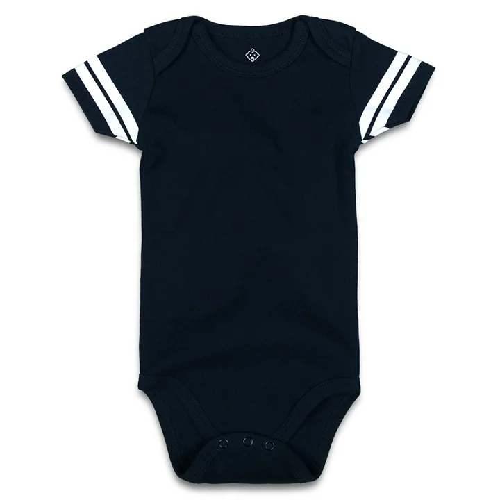Newborn Baby Unisex Football Badysuit Black-1