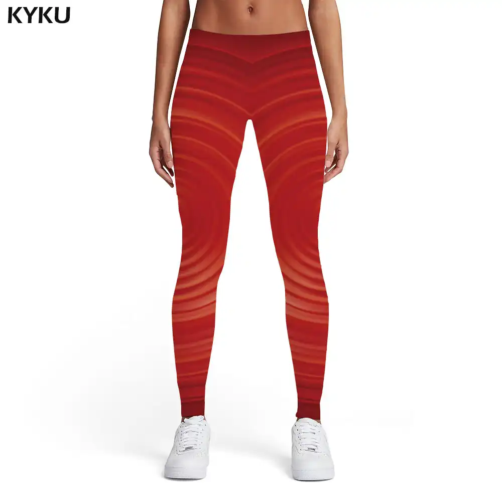 red sport leggings