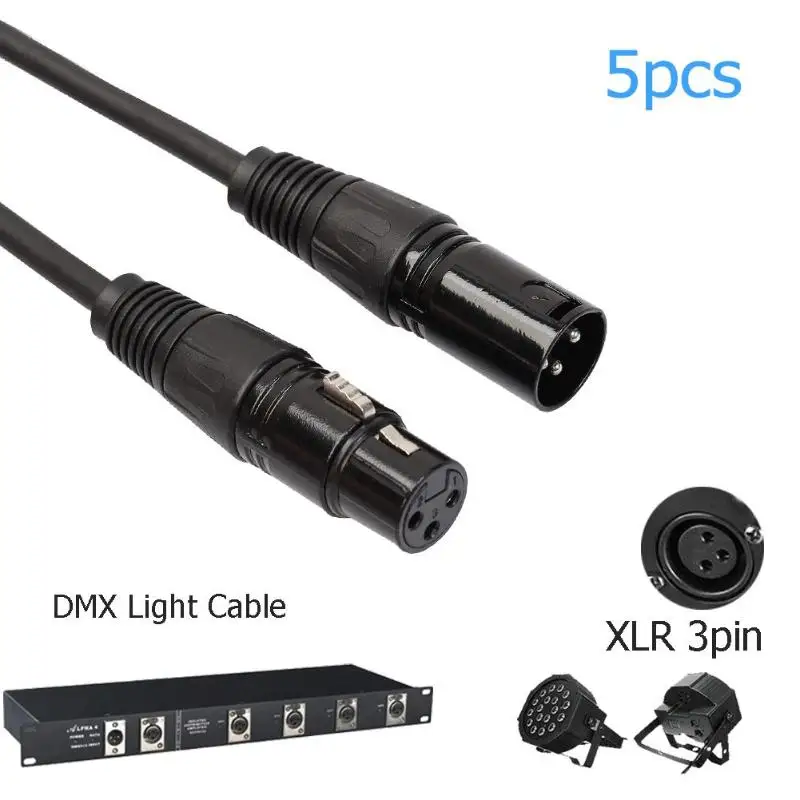 5 шт. 5.9ft DMX сценический DJ кабель для мужчин и женщин XLR разъем аудио провод шнур