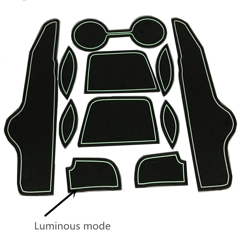 

11 Pcs Sport Style Non-slip Rubber Cup Holder Sticker Gate Slot Pad Door Groove Mat Styling For Toyota Corolla 2007 -2013