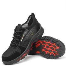 Летняя дышащая защитная обувь для мужчин; легкие летние прочные пирсинг рабочие сандалии одинарный, сетчатый кроссовки