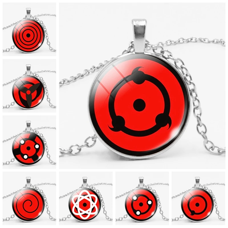 

Anime Around Writing Round Eyes Naruto Glass Convex Round Pendant Necklace Popular Hanging Pieces