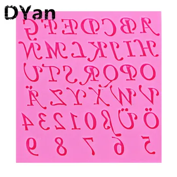 

26-Letter Arabic Numerals 0-9 Fondant Cake Mold Cake Decoration Mold DIY Baking Tools A229