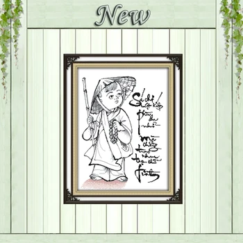 

Little monk Vietnam home decor paintings counted printed on canvas DMC 11CT Chinese Cross Stitch Needlework Sets Embroidery kits