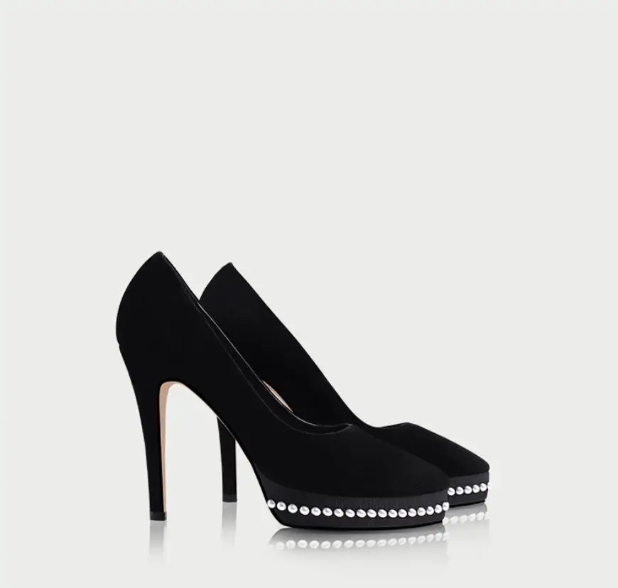 

Spring and summer new fashion temperament pointed head fine heel waterproof table decorated high heel shoes