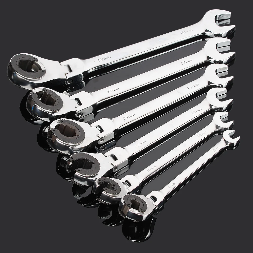 

Professional Adjustable Spanner repair tool Ratchet Flare Nut Wrench Spanner Ratchet 72 Teeth Chrome Vanadium Hand Tools