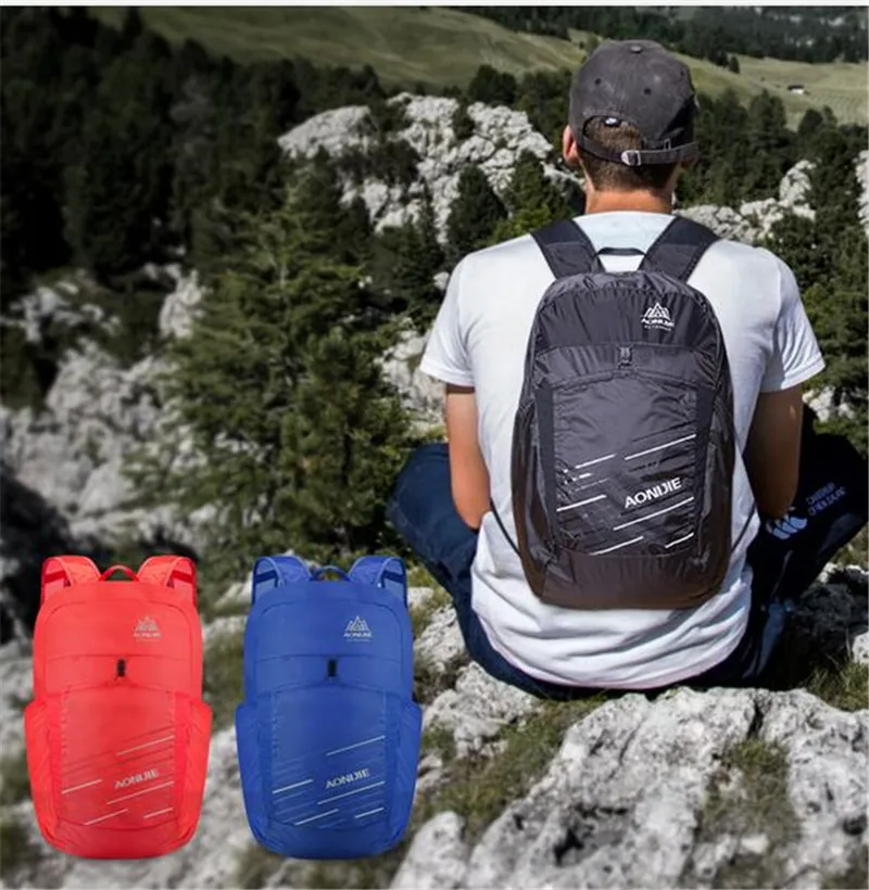 AONIJIE 25L Lightweight Nylon Foldable Backpack Waterproof Backpack Folding Bag Ultralight Outdoor Running Pack For Women Men