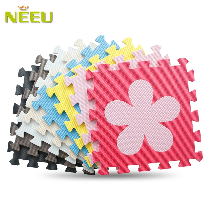 Tapis de Sol en Mousse de Puzzle Imbriqués - Gris