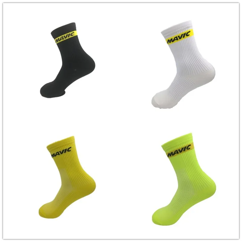 Blacks White Sports Cycling Socks Men Bike Socks Footwear calcetines