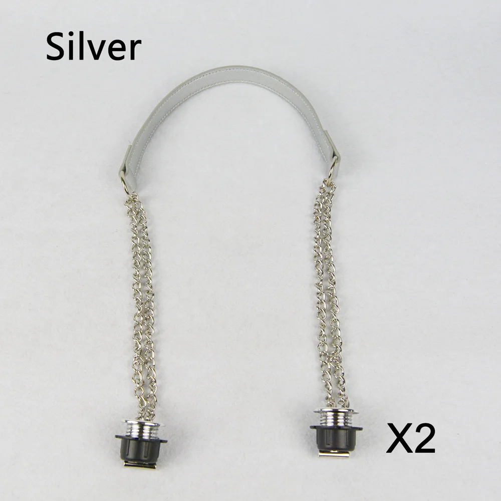 Silver TANQU 1 пара Obag Серебро длинные двойной цепи с металлической винт с покрытием для OBag ручкой O сумка Для женщин сумка через плечо - Цвет: Silver