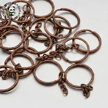 

Iron Key Clasp Findings, Ring, Red Copper, 25x3mm