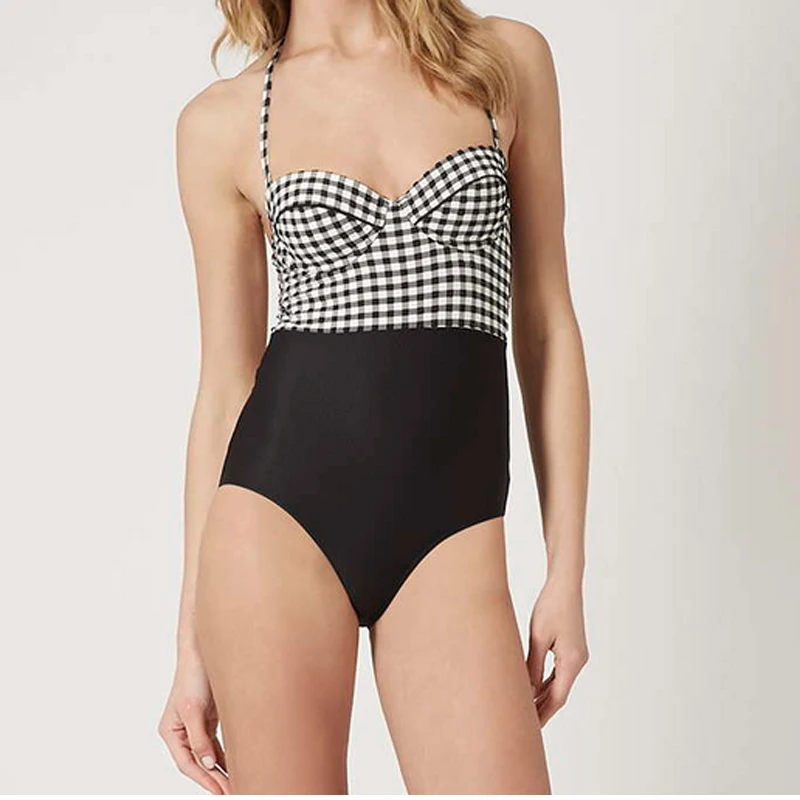 

One Piece Swimsuits Swimming Suits For Women Push Up Padded High Quality Swim Wear Bath Suit Vintage Bathing Suits