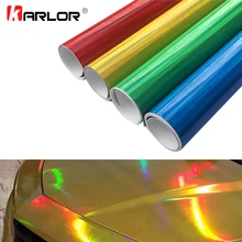30cm * 100cm Chrome Laser samochodów naklejki holograficzne Wrap Rainbow Vinyl Film Laser poszycia zmienia kolor Auto Wrap arkusz Car styling
