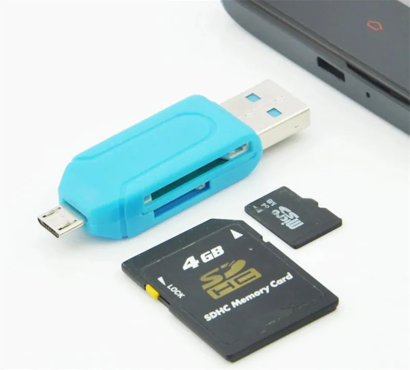 Multi Color Universal 2 in 1 Card Reader Mobile phone PC card reader