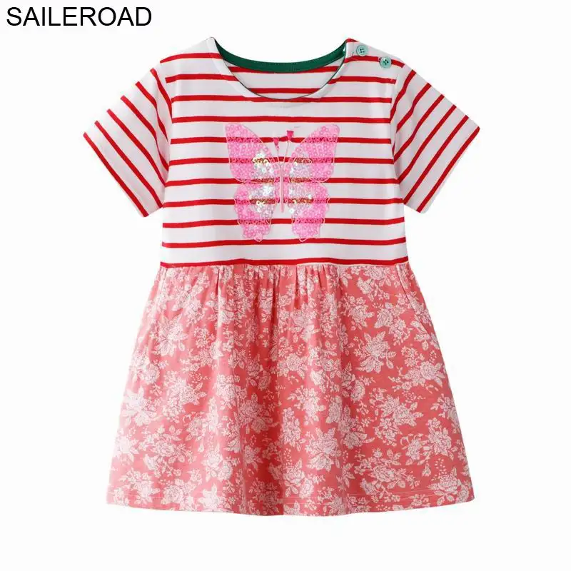 

SAILEROAD Butterfly Paillettes Dress for Girls 8 year Girls Clothes Children's Dresses for Girls Princess Dress Party Kids Dress