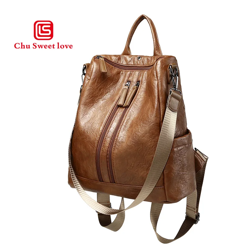 

Ms. backpack 2018 new style European and American crocodile pattern double zipper bag versatile fashion shoulder bags