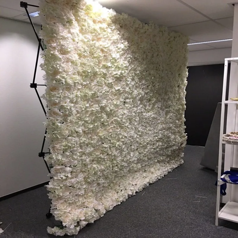 

Black Flower Wall Folding Stand Frame for Wedding Backdrops Straight Banner Exhibition Display Stands Trade Advertising Supplies