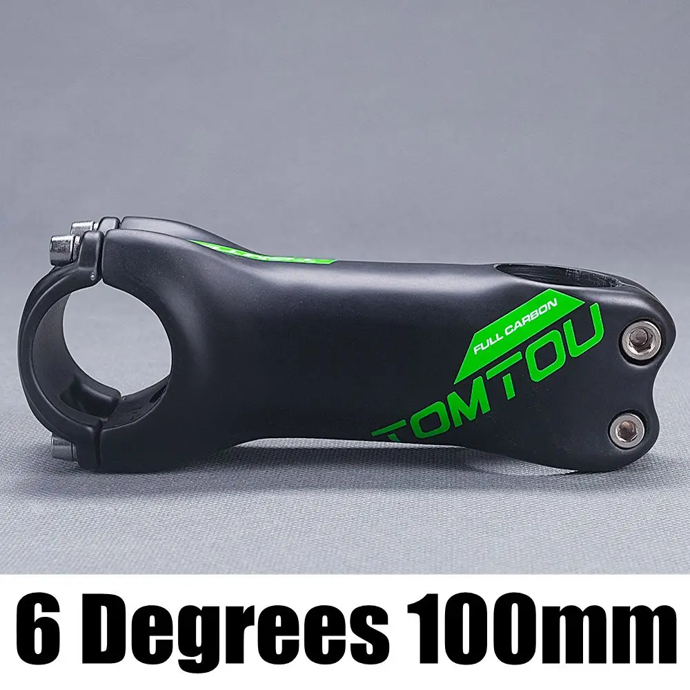 6 Degree 100MM TOMTOU 6 градусов/17 градусов однонаправленное Углеволокно руля велосипеда 31,8 мм MTB руля для горного дорожного велосипеда матовый зеленый-T97M53 - Цвет: 6 Degree 100MM