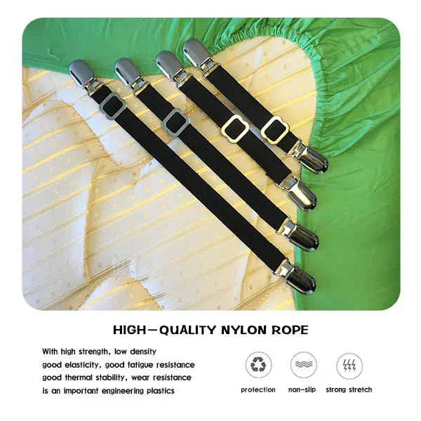 4pcs set bed sheet grippers elastic fasteners bed sheet straps straps for sheets