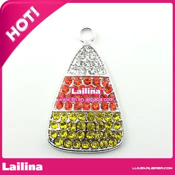 

Popular good quality metal & crystal rhineston Halloween pumpkin pendant