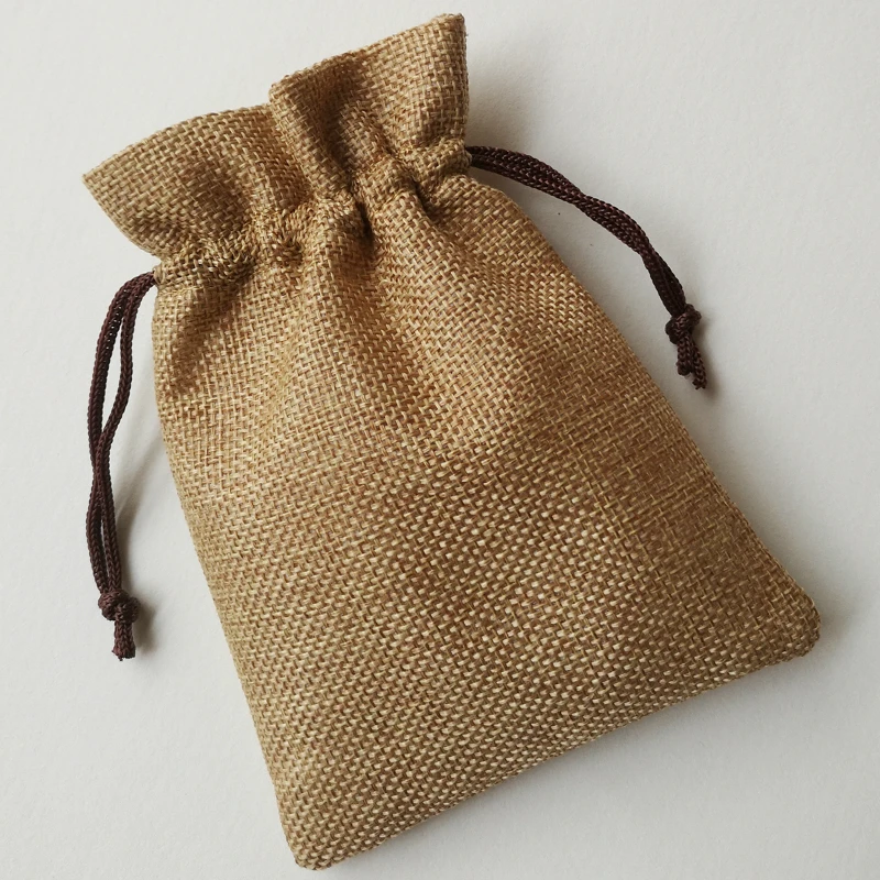 

Jewelry Bag Jute Gift Packaging Custom Pouch Drawstring Burlap Bags Multi Size Wedding/Makeup/Candy Sachet Pocket Print Logo 30p