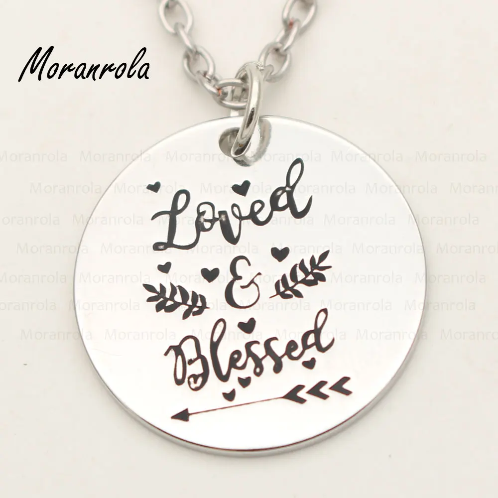 Новинка медное ожерелье брелок с надписью Love and Blessed очаровательное ювелирное