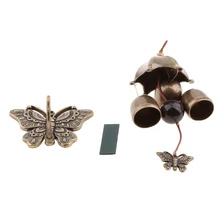 Металлический колокольчики Музыка Ветра Бабочка Форма Дверной кулон подвесной домашний садовый декор